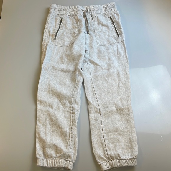 Athleta Pants - Athleta White Cabon Linen Leopard Print